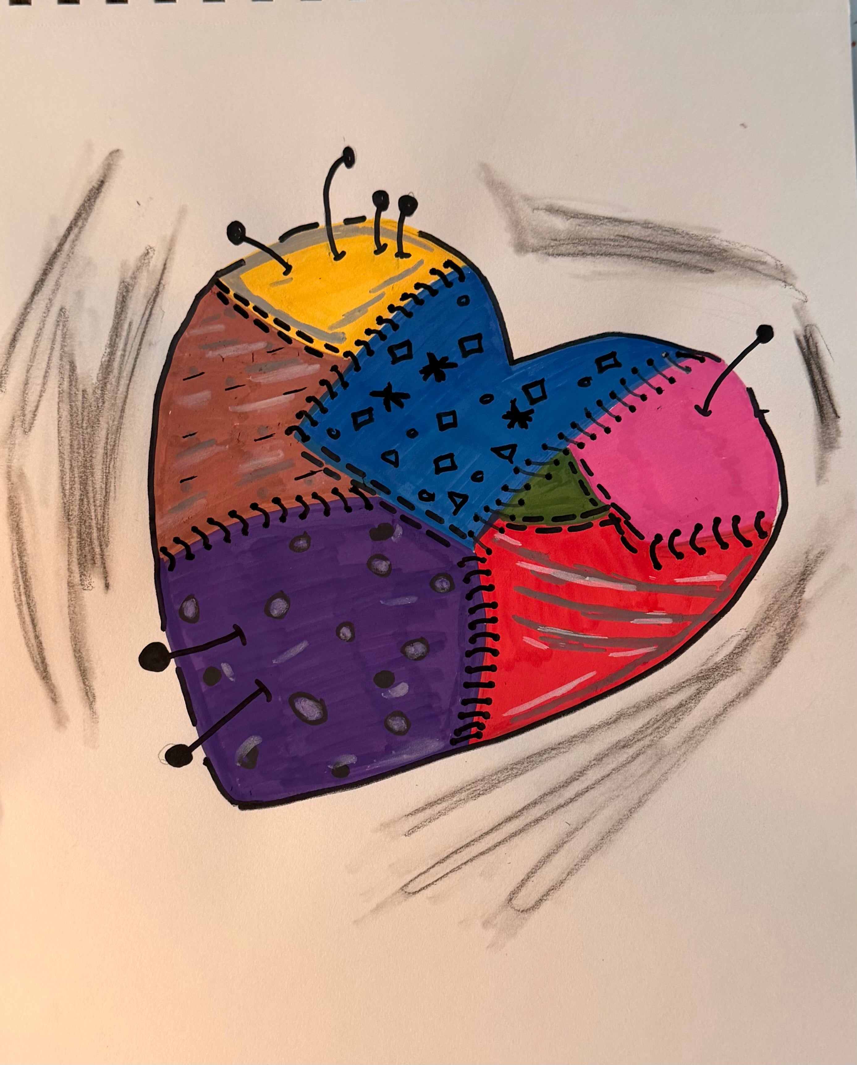 Pins together